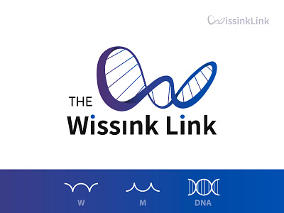 Wissink biology business consulting dna emblem evolution letter link logo design missing refer smart spiral wordmark