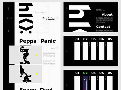 My portfolio design mock-up V2 black and white design graphic design lines minimalist portfolio portfolio website web portfolio webdesign