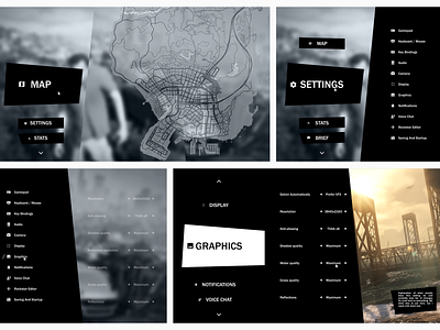 GTA V main menu redesign game graphic design gta gta v main menu redesign redesign concept ui