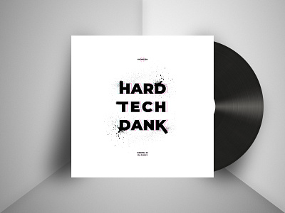Hydrojen - Hard Tech Dank album cover art 1 album art album cover art black and white brush chromatic abberation graphic design ink minimalist paint typography vector