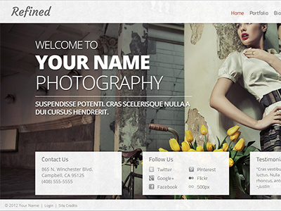 Refined SmugMug Template photography smugmug template web design