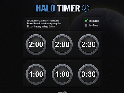 Halo Timer halo web design