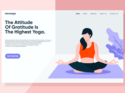 Girl Doing Yoga Meditation Landing Page