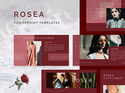 ROSEA Powerpoint Template deck fashion google slide keynote pitch powerpoint ppt pptx presentation presentation layout rosea simple slide template