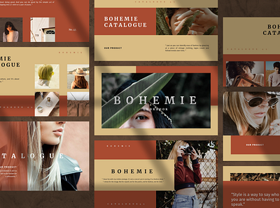 BOHEMIE Powerpoint Template bohemie coral deck elegant fashion google slide keynote pitch powerpoint ppt pptx presentation presentation layout simple slide template