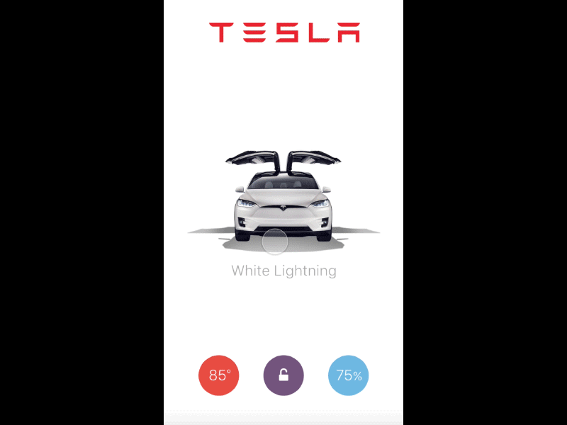 Tesla App Redesign android app auto clean ios mock up redesign simple tesla motors ui ui design user interface