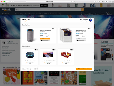 Amazon's Shopping Cart Redesign v1.0 amazon redesign shopping cart ui design ux design web design website