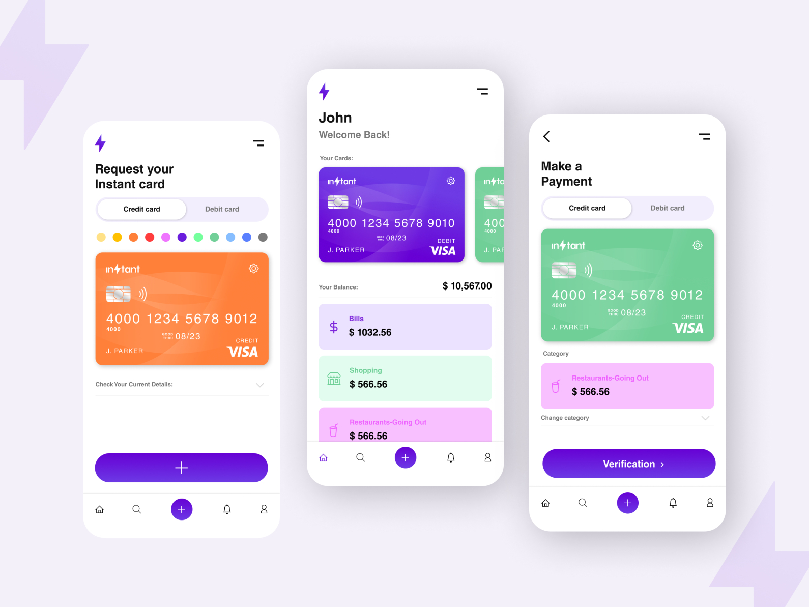 Instant Debit/Credit Card App by Vicky Designs/Draws on Dribbble