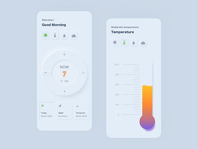 Weather app app skeuomorphism sunscreen temperature
