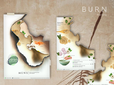 B U R N- Restaurant Menu Branding branding design illustration menu design