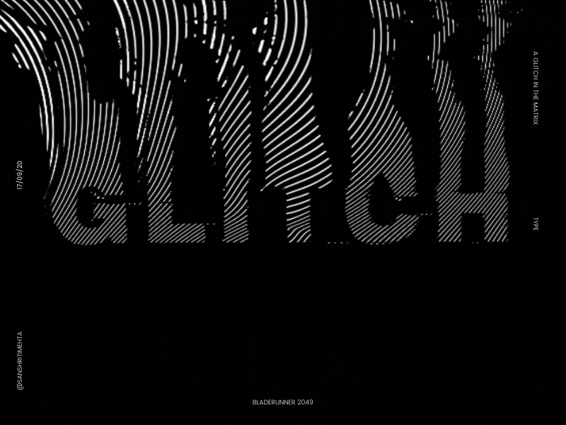 Glitch bladerunner glitch illustration typography