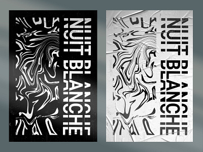 Nuit blanche design illustration liquify type typogaphy