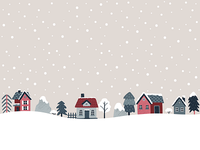 Snowy Village 2022 adobe illustrator animation christmas cute design forest graphic design house illustration motion graphics mountain pastel color snow snowfall snowflake snowy spruce vector village