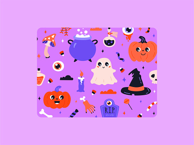 Happy Halloween ♥ adobe illustrator background banner candies concept cute cute ghost eyes graphic design greeting card happy halloween illustration magic orange pumpkin poster purple cauldron spooky party trick or treat vector witch hat