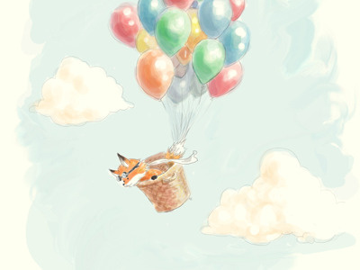 Adventure Fox animal cute fox illustration nature raster whimsical