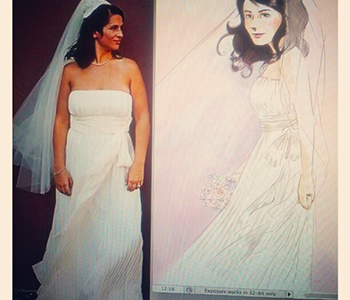 Bridal Portrait Commission bridal illustration portrait raster wedding