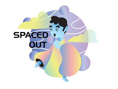 SPACED OUT design flat graphicdesign illustration logo minimal vector