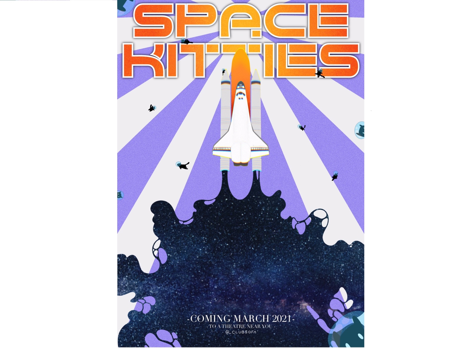 Space Kitties Poster animation branding concept art graphic design illustration poster