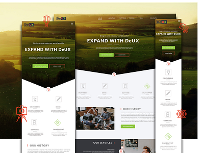 DeUX landingpage .xd template landing landingpage template xd design