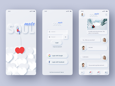 Dating App Neumorphism white style app app design dating app iphone neumorphism white neumorphism white style iphone white iphone mockup