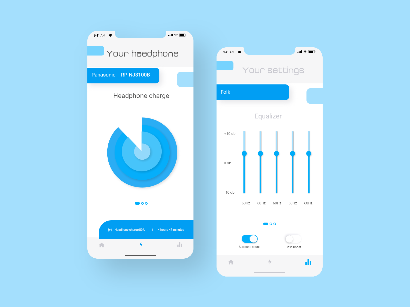 App Bluetooth Headphone Controller by Oksana Kich on Dribbble