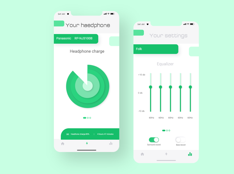 App Bluetooth Headphone Controller by Oksana Kich on Dribbble