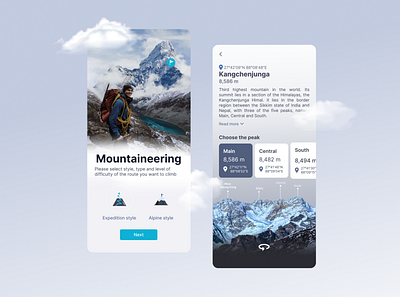 Alpinism App app app design app ui ui