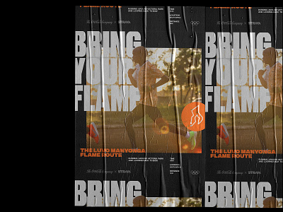 Bring your flame design flame olympics poster running sport