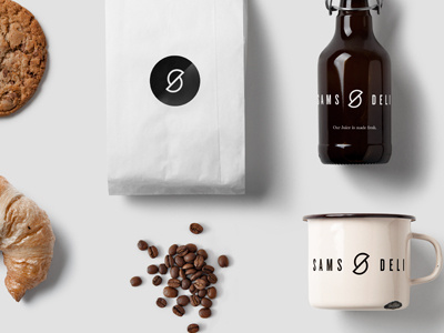 Sams Deli - Selected logo cafe coffee d deli knockout logo s typeface