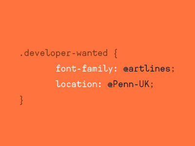 Job advert via coding language artlines colour css orange penn puns