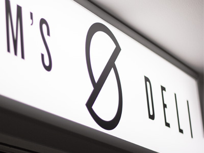 Sams Deli signage cafe deli hendy logo minimal signage tyler