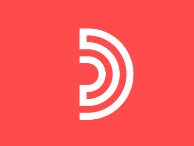 another one bites the D-ust red identity branding audio sound concept unused d logo