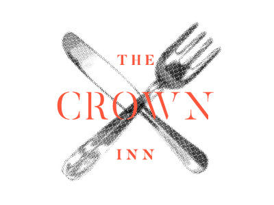 The Crown - unused concept restaurant england crown the crown inn fork knife orange concept tyler hendy logo brand pub