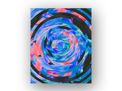 Friday Night bright digital circles tyler hendy paint acrylic poster art
