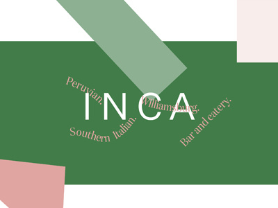 INCA - flat colour experiment branding green inca pink tyler hendy