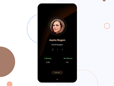 005 Daily Ui - User profile app arulmanni design icon typography ui ux