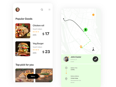 Food App Concept app arulmanni delivery design food app map ui ux