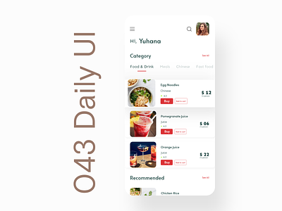 043 Daily UI - Food & Drink app apple arulmani daily 100 daily ui design food and drink icon ui ux
