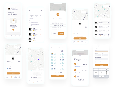 Bus booking - App Concept android app app arulmani bus app bus booking bus tracking design filter inspiration location payment tracking travel app typography ui ux