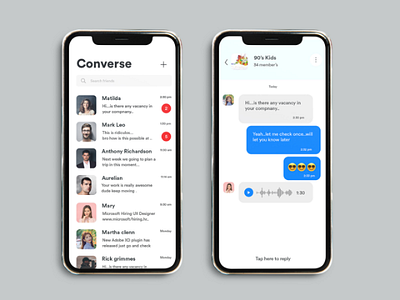 Converse app app apple arul blue chat concept friends message mobile reply