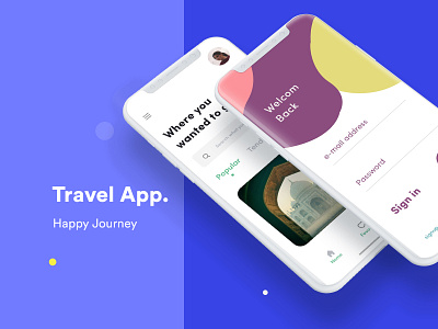 Travel App Concept app apple arulmanni blue design message ui ux