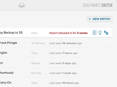 Dead Man's Snitch UI Redesign 2 app developer tool web app