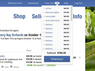 Cart Checkout Preview Dropdown