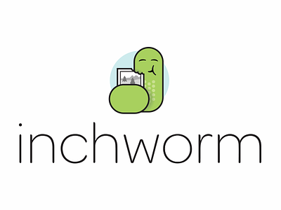 Inchworm Illustration w text font illustration logo product software