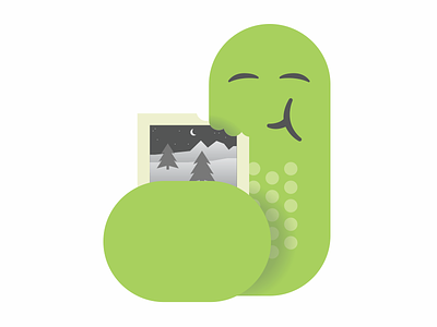 flattened inchworm illustration logo product software