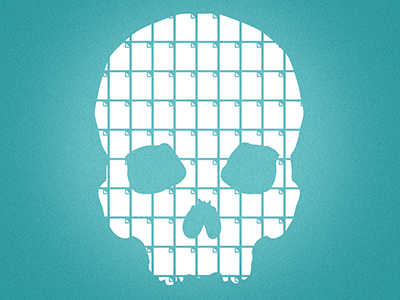 Death By Documentation illustration print screen print skull