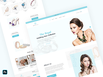 Royal - Jewelry Shop Landing Page app behance branding design dribbble graphic design illustration jewelry website landing page logo site typography ui ui design ux ux design vector web design website