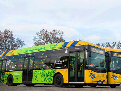 Hybrid bus design vehicle wrap