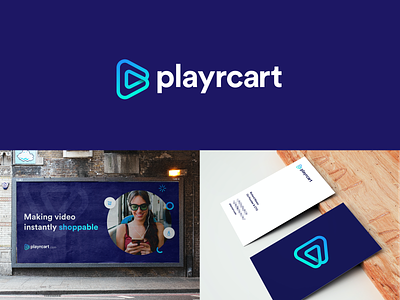 Playrcart brand brand identity branding ecommerce identity logo video player