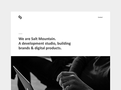 Salt Mountain landing page agency big typography clean landing page minimal splash page studio type